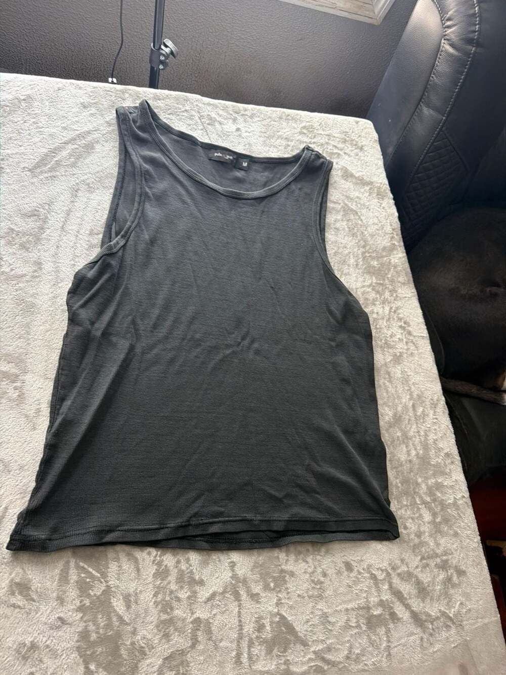 Public Supply NYC Men's Charcoal Gray Ribbed Muscle Tank Top - Size M